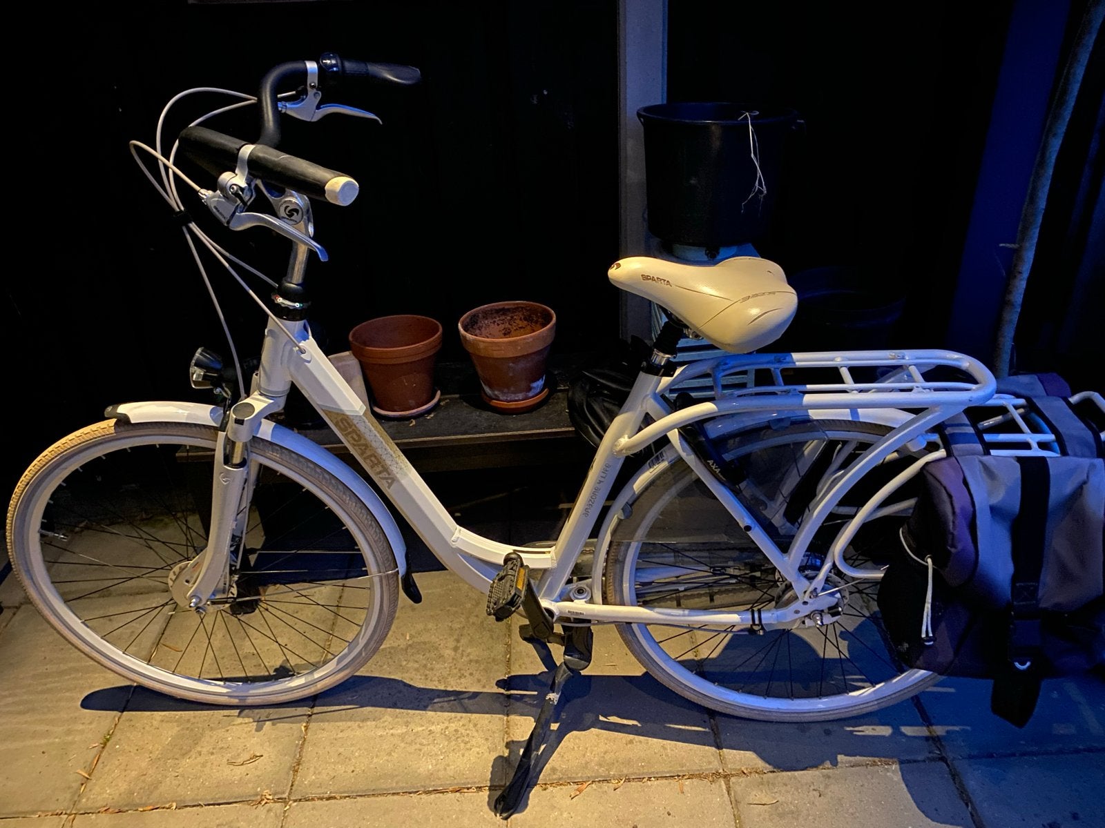 Sparta moeder/damesfiets - Wit - goede staat, Ophalen, Sparta, 53 tot 56 cm, Velgrem