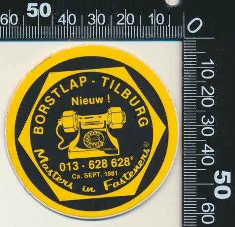 Sticker: Borstlap - Tilburg, Verzamelen, Stickers, Zo goed als nieuw, Bedrijf of Vereniging, Ophalen of Verzenden