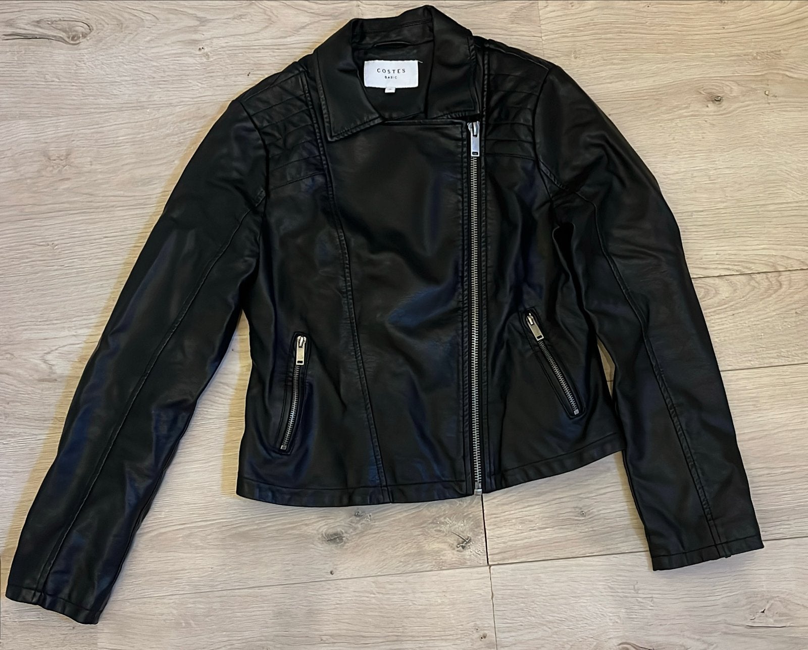 Zwart leren jasje van Costes, Ophalen of Verzenden, Gedragen, Maat 38/40 (M), Zwart