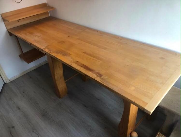Houten bureau met lade en printerrekje, wandmontage, Huis en Inrichting, Ophalen, Overige typen, Gebruikt, Hout