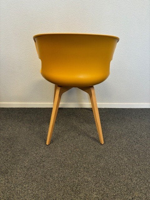 Stoelen Cove Quadrifoglio Italie, houten poten - geel 8x vr, Gebruikt, Overige kleuren, Niet ingevuld, Ophalen of Verzenden