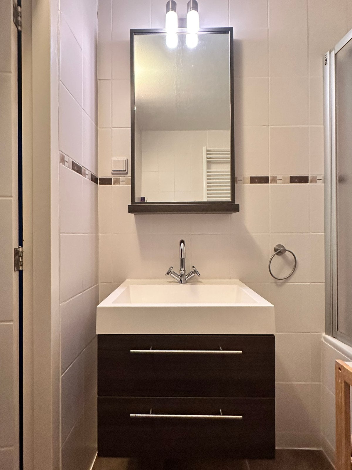 Badkamermeubel met spiegel, Huis en Inrichting, Badkamer | Badkamermeubels, Ophalen, 50 tot 100 cm, Zo goed als nieuw, Minder dan 100 cm