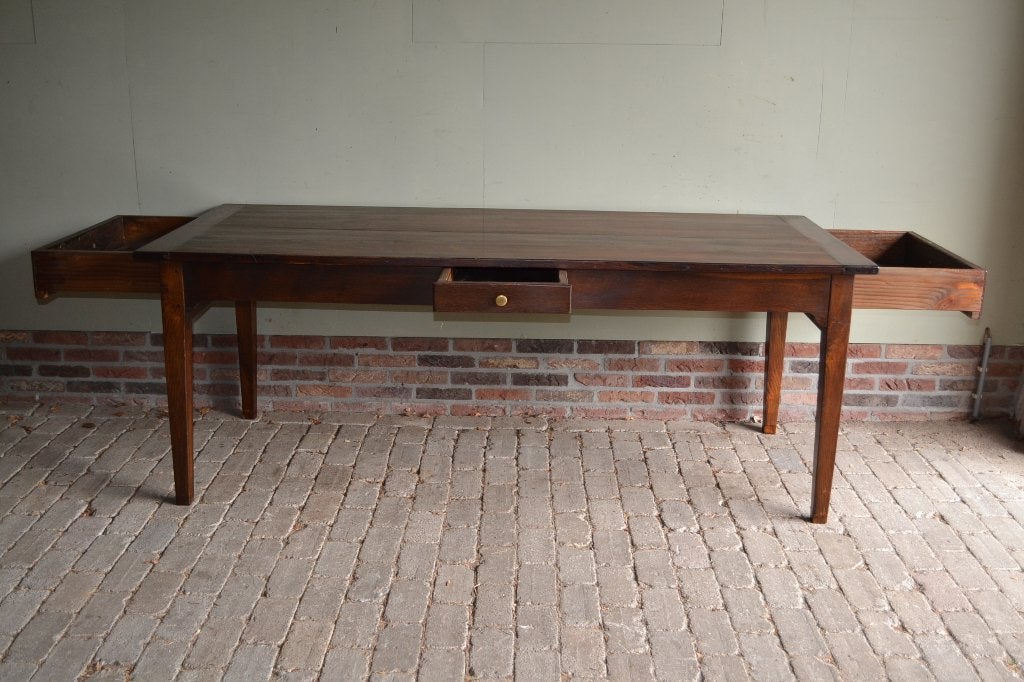 Prachtige strakke antieke eiken houten eettafel., Verzenden