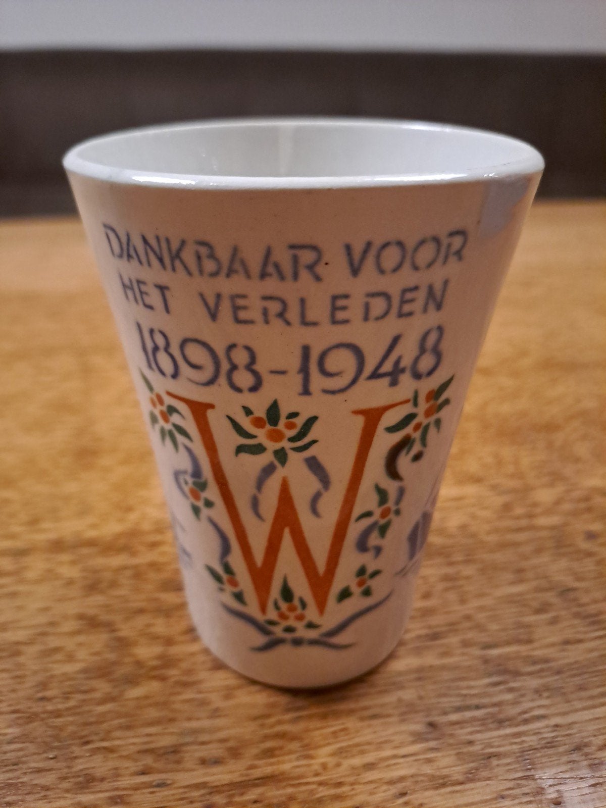 Herdenkingsbeker Wilhelmina Juliana 1948 Société Céramique, Ophalen of Verzenden