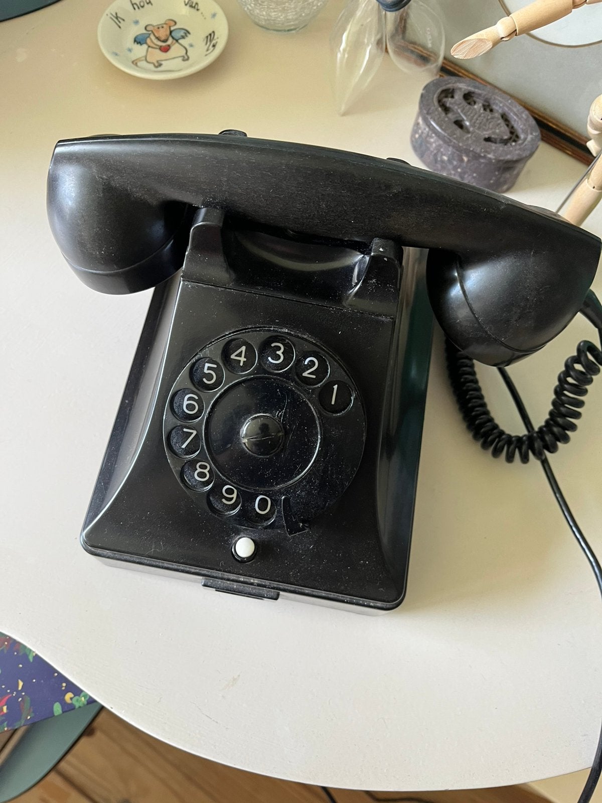 Mooie oude zwart bakelieten PTT-telefoon, Ophalen of Verzenden, Niet werkend