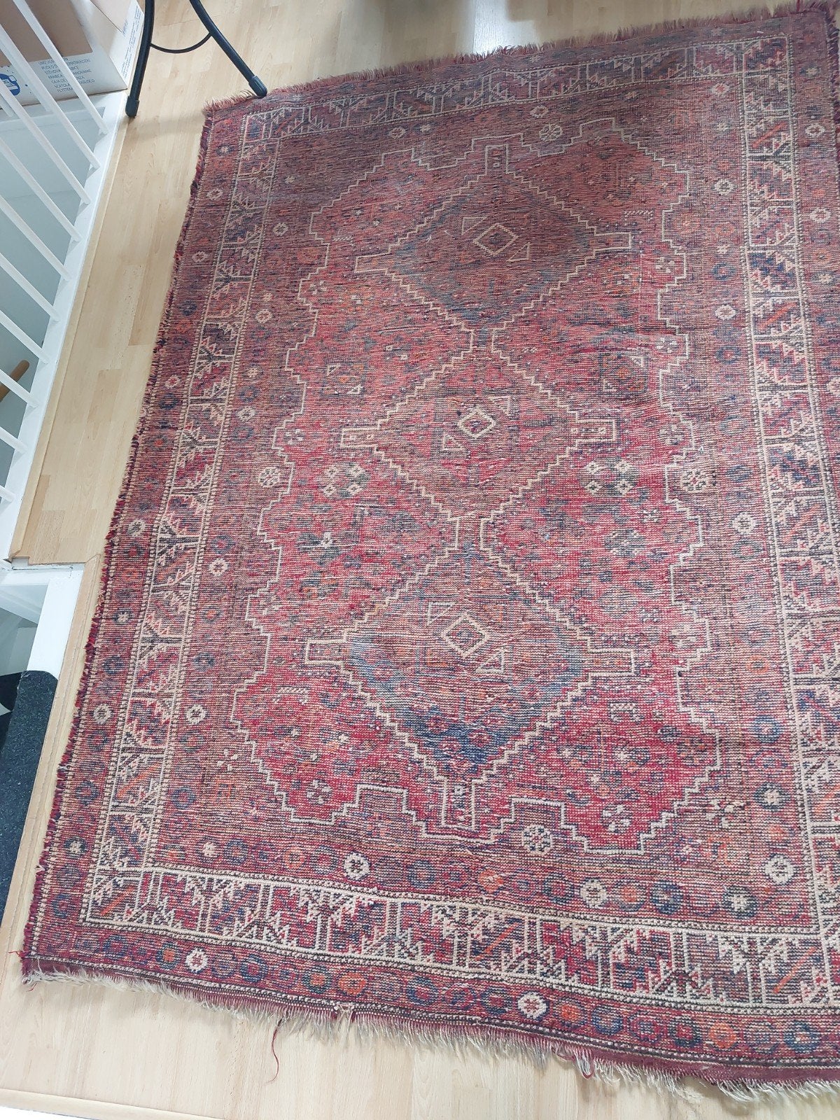 Perzisch/Iraans tribaal handgeknoopt tapijt 185x225 cm, Ophalen, Gebruikt, 150 tot 200 cm, Blauw