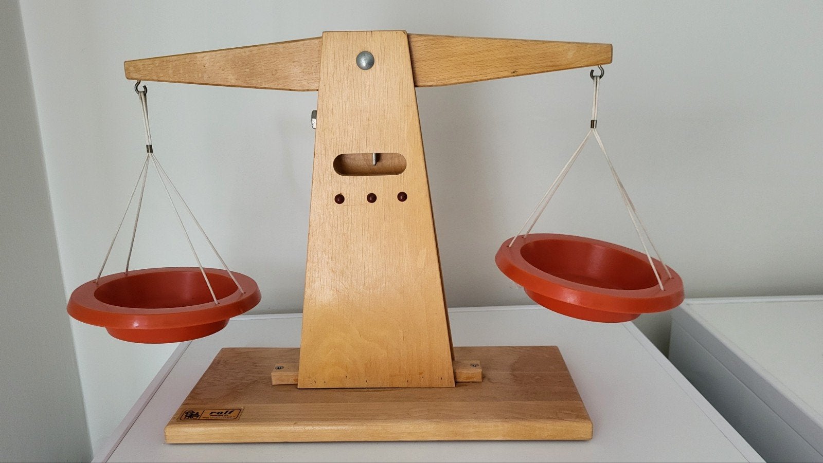 Vintage houten weegschaal, Ophalen of Verzenden, Gebruikt, Overige typen