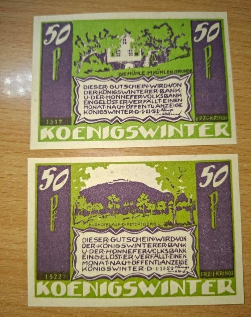 Duits Notgeld Königswinter Noodgeld, Ophalen of Verzenden, Duitsland