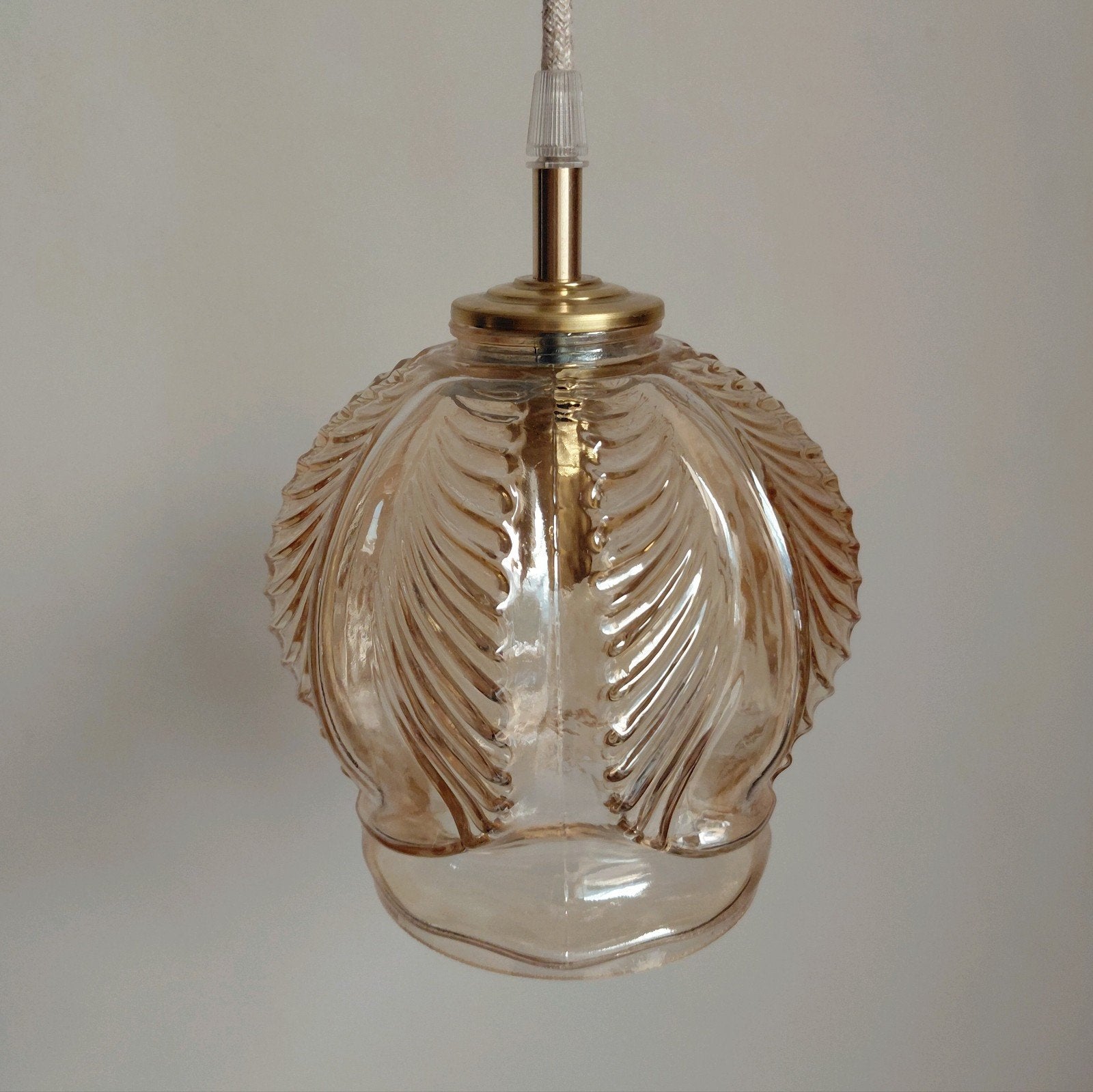 Vintage hanglamp | Bubble lamp | Jaren 60 amberkleur, Ophalen of Verzenden, Glas