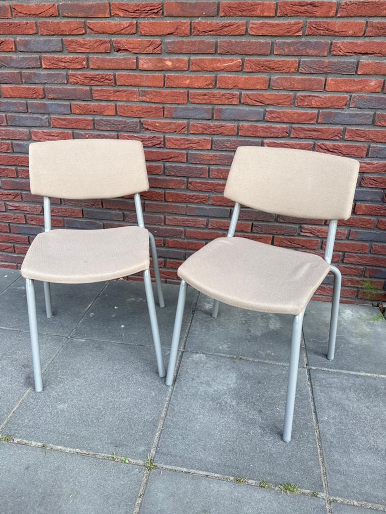 Gratis Set van 2 Erromes stoelen - Beige/Grijs, Ophalen, Gebruikt, Twee, Overige kleuren