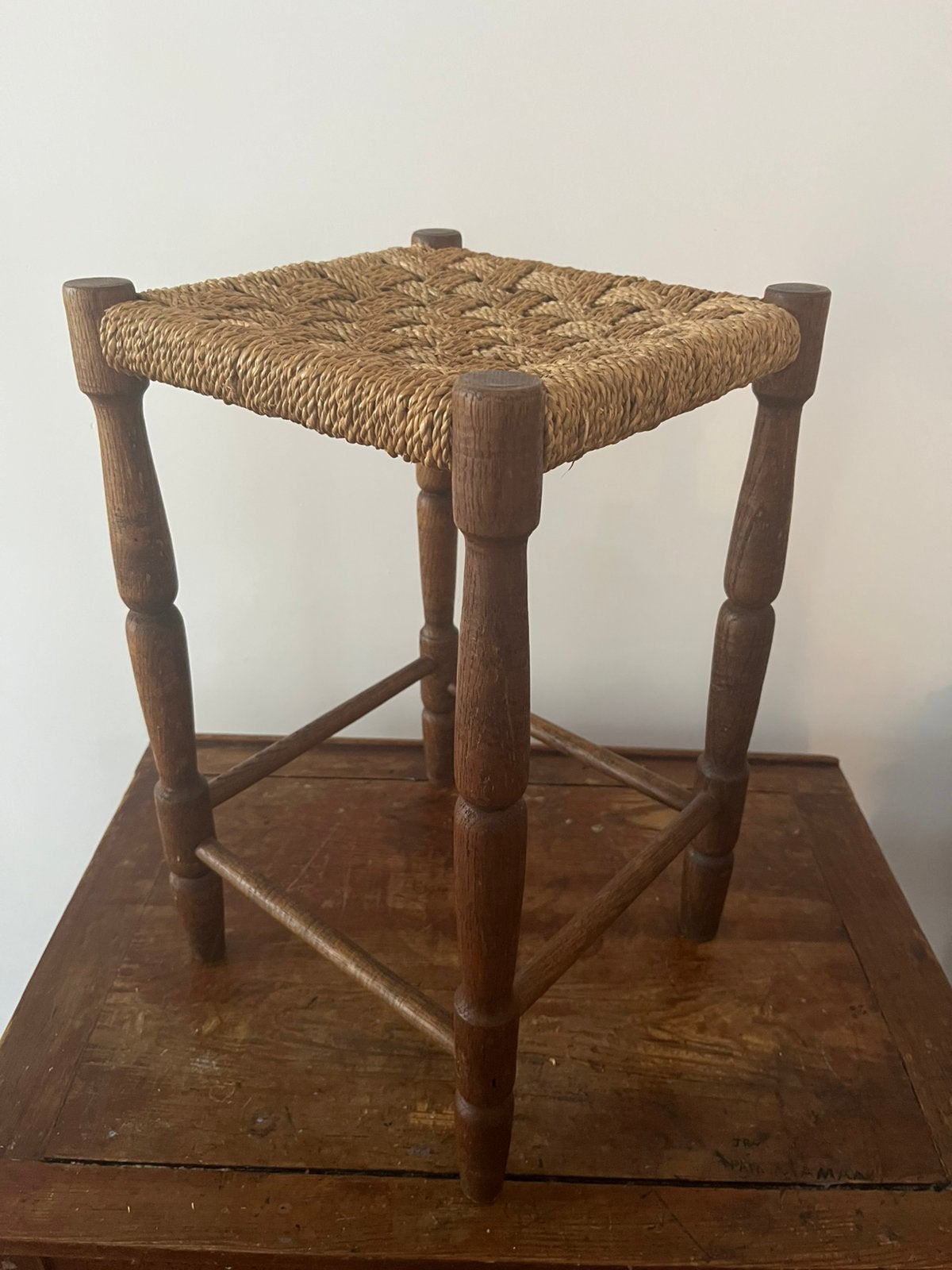 VINTAGE KRUK KRUKJE HOUT MET KOORD ZIT ZGSTAAT BIJZET, Ophalen of Verzenden, Gebruikt, Hout