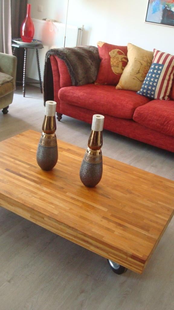 Salontafel, Het Kabinet Wonen Bunnik, massief hout, Ophalen, Gebruikt, 50 tot 100 cm, 100 tot 150 cm