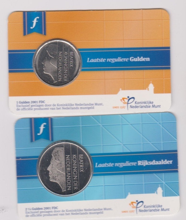 coincard laatste gulden en rijksdaalder, Postzegels en Munten, Ophalen of Verzenden, Koningin Beatrix, Setje