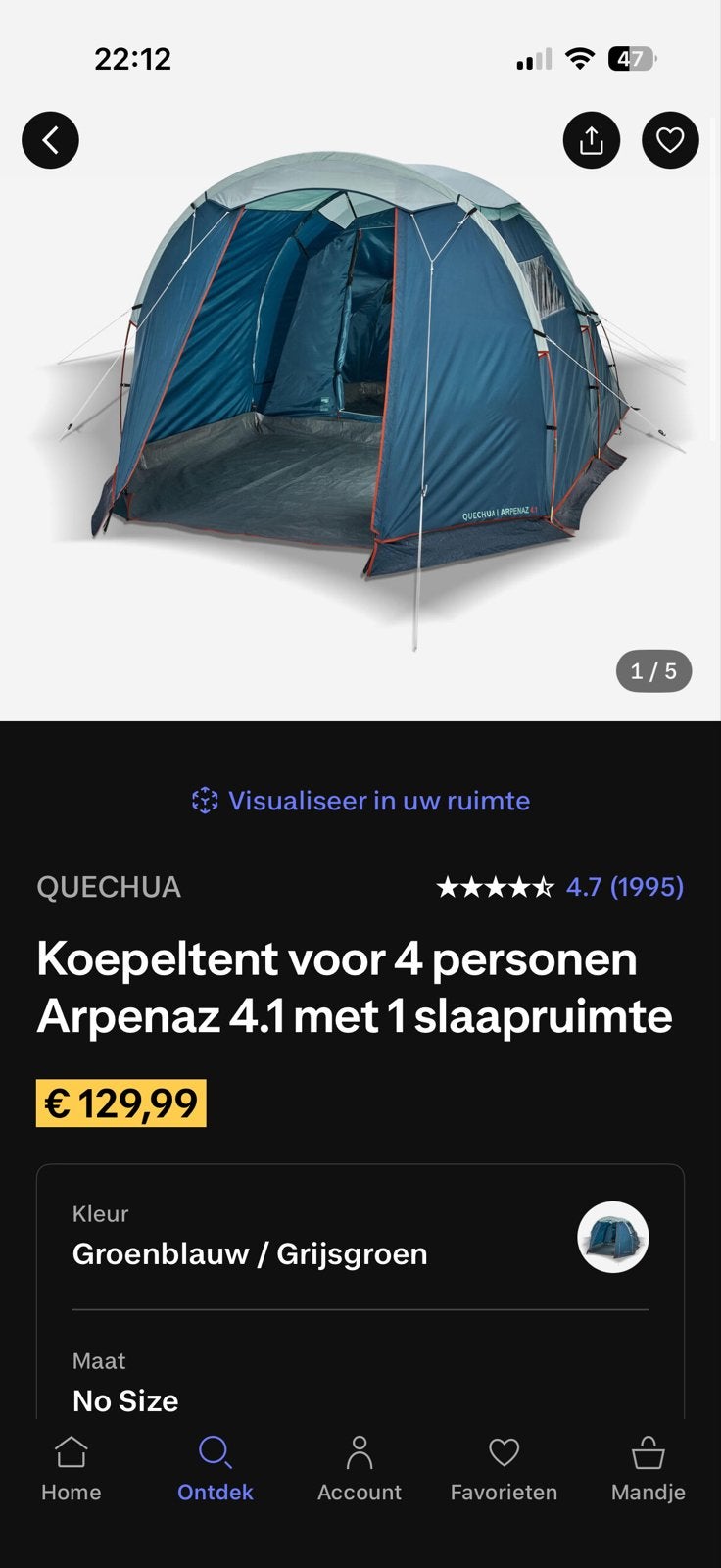 Quechua Arpenaz 4.1, Ophalen, Zo goed als nieuw, Tot en met 4