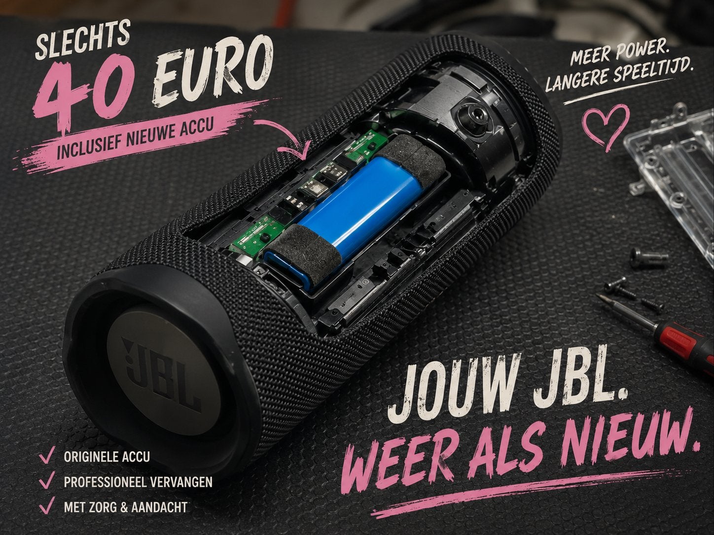 Nieuwe JBL accu, snel en netjes - Schiedam Rotterdam, Ophalen of Verzenden