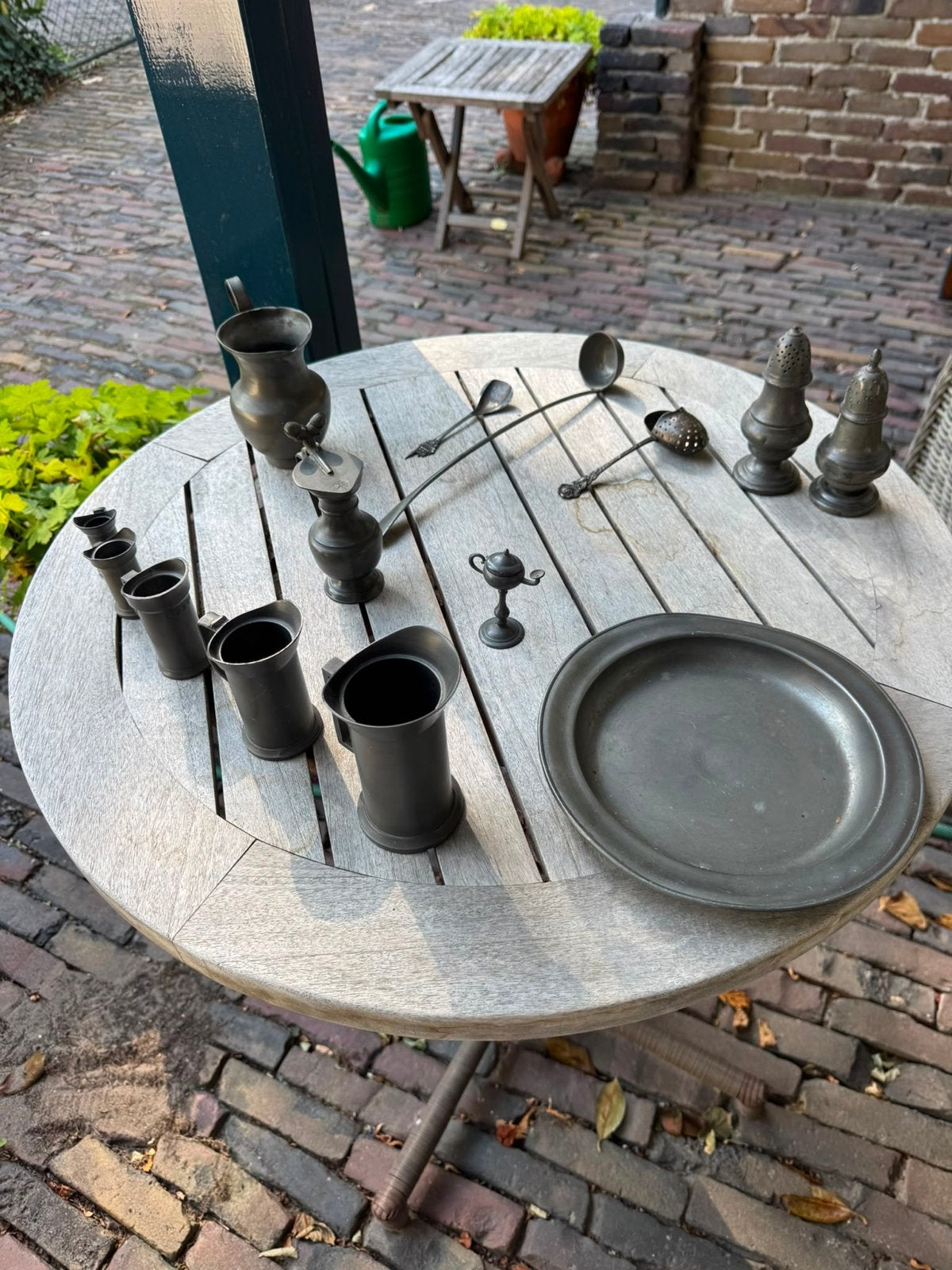 Antieke tinnen collectie: kannen, borden, lepels en meer, Antiek en Kunst, Antiek | Tin, Ophalen