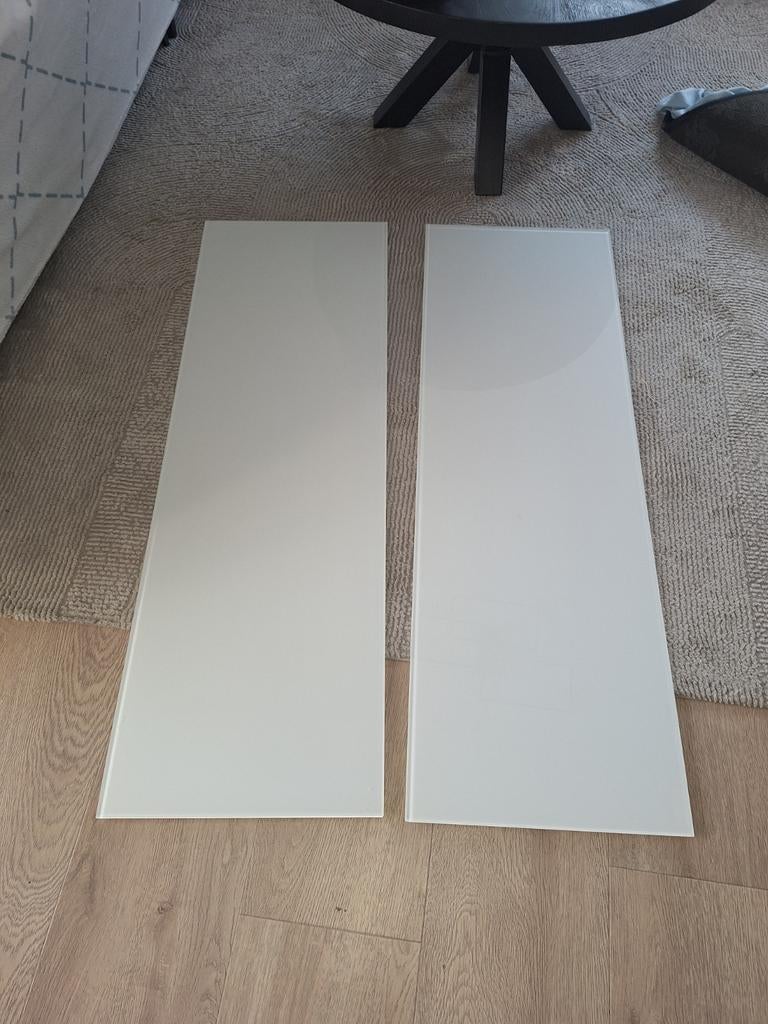 2x Glazen Planken - Wit, Ophalen of Verzenden, Gebruikt