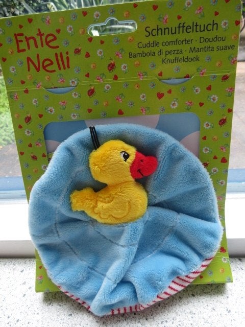 Knuffeldoek eend of eendje Ente Nelli merk Die Spiegelburg, Ophalen of Verzenden, Nieuw, Eend, Met label