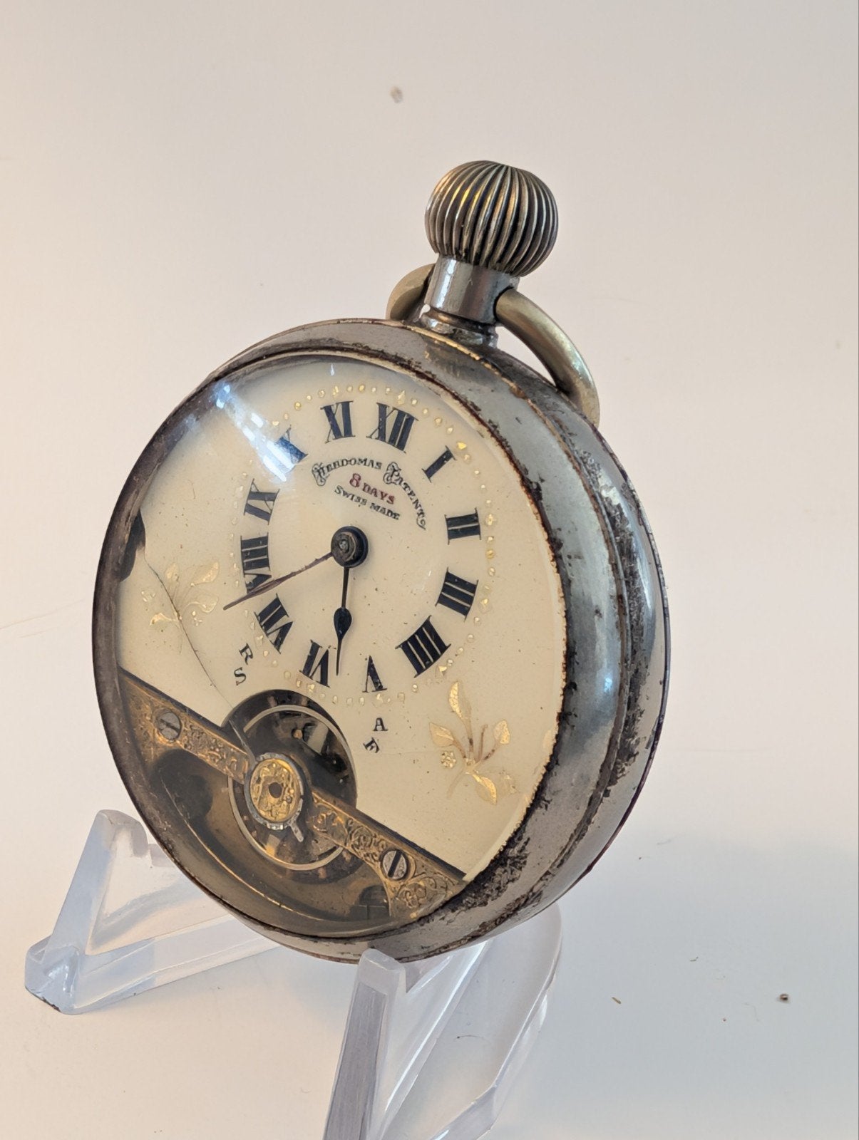 Hebdomas Zakhorloge 8 Dagen - Zwitsers Gemaakt, Overige merken, Overige materialen, Zakhorloge, 1900 tot 1930