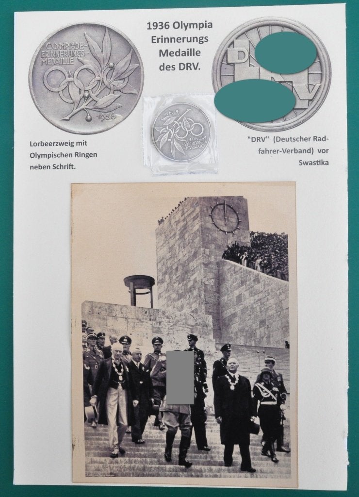 1936 DRV (Deutscher Radfahrer Verband) Olympia medaille, Ophalen of Verzenden, Overige materialen, Buitenland