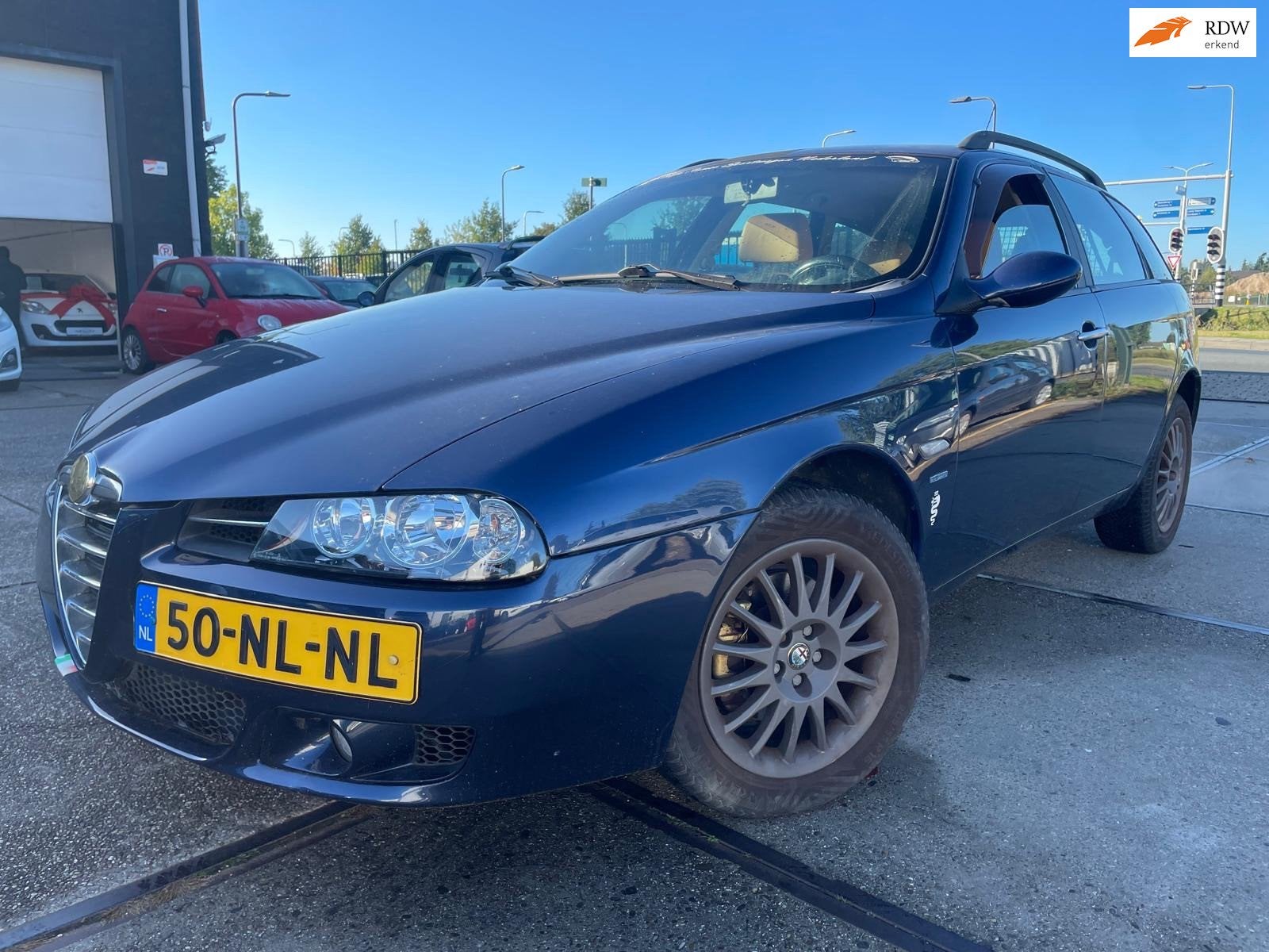 Alfa Romeo 156 Sportwagon 2.0 JTS Distinctive, Auto's, Voorwielaandrijving, Verwarmde buitenspiegels, Gebruikt, Blauw