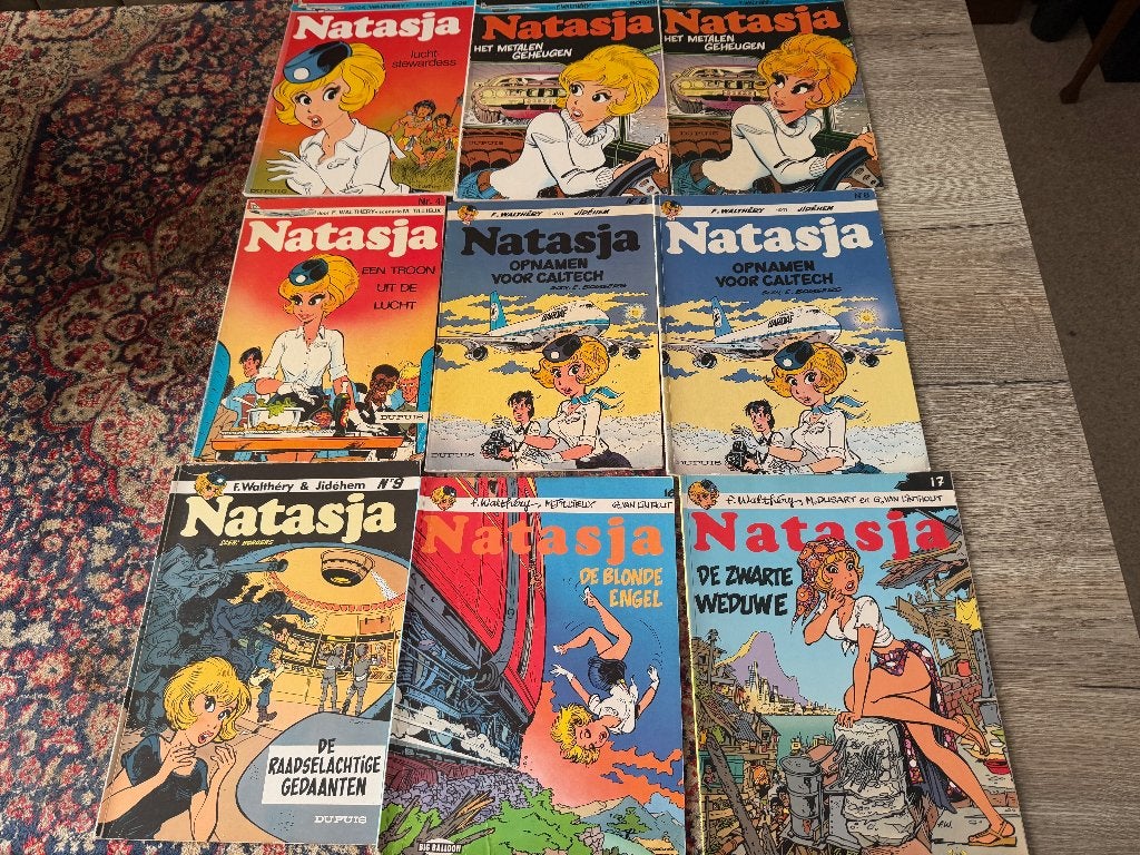 9x Natasja, luchtstewardess. François Walthéry, Meerdere stripboeken, Ophalen of Verzenden, Zo goed als nieuw, François Walthéry