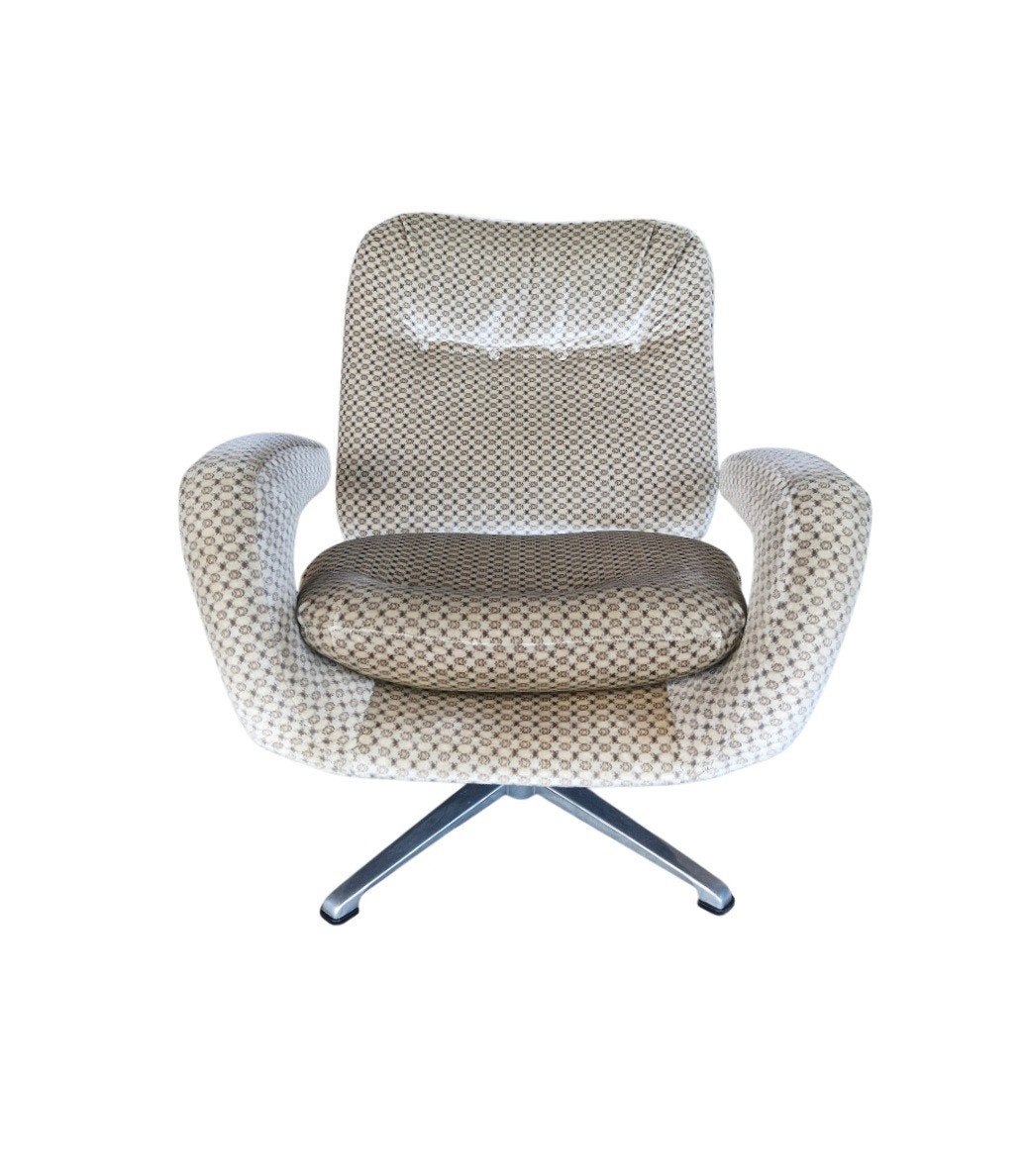 Vintage draaifauteuil jaren 70 draaistoel retro design stoel, Huis en Inrichting, Kolibrivintagehal@gmail.com, Aaldertgeertsstraat 43 Olst