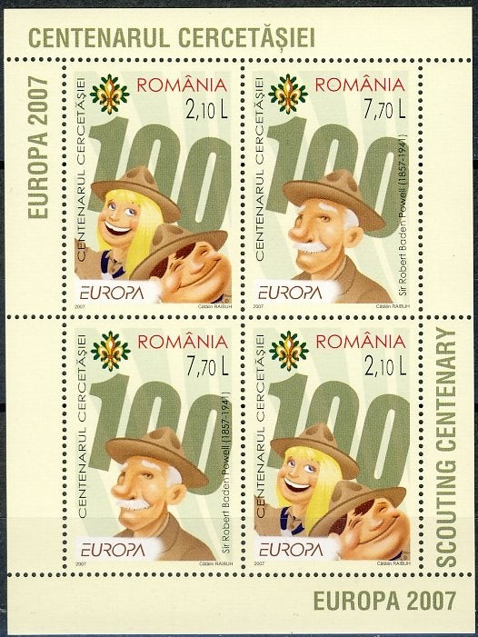 CEPT Roemenie Blok 396 I Padvinders 2007 postfris, Postzegels en Munten, Ophalen of Verzenden, Postfris, Overige thema's