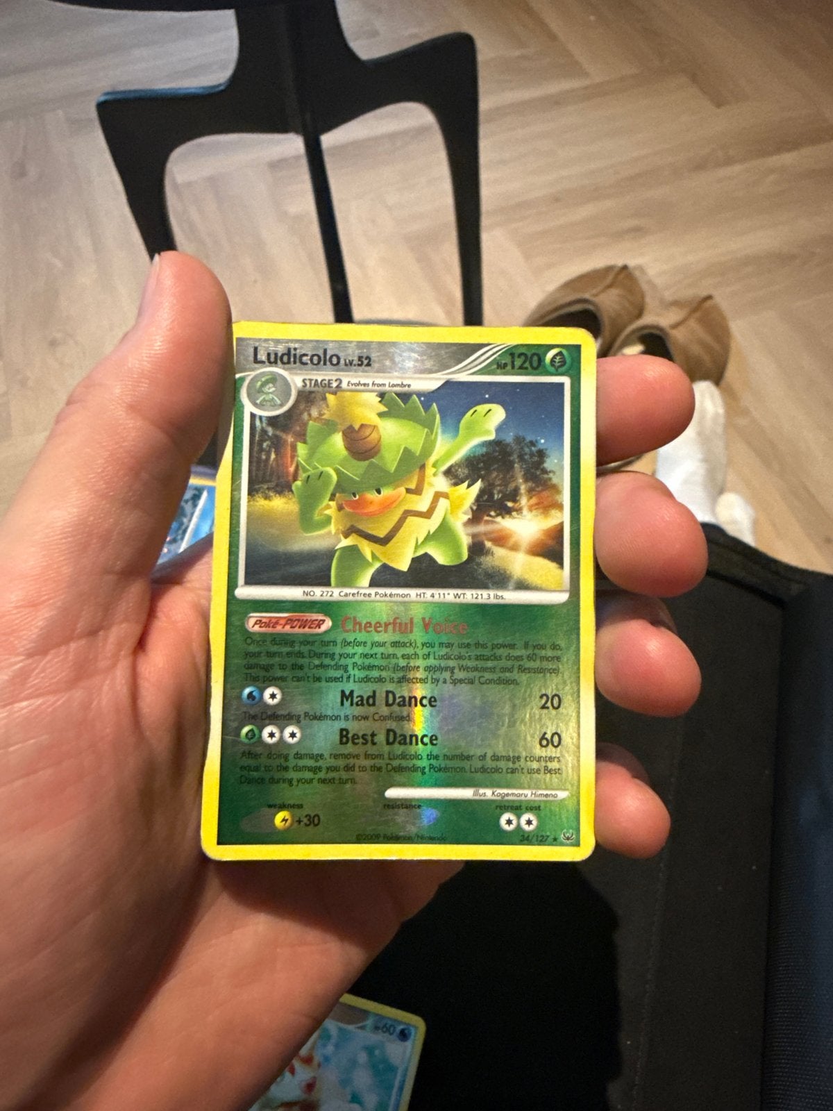 Ludicolo Lv.52 34/137 Platinum Pokémon Kaart, Ophalen of Verzenden, Gebruikt, Losse kaart