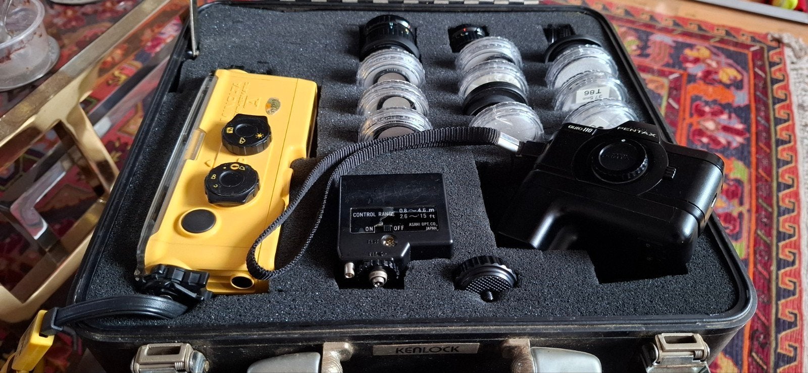 Pentax Auto 110 camera set met Minolta Weathermatic, Overige typen, Zo goed als nieuw, Lensdoppen, Pentax