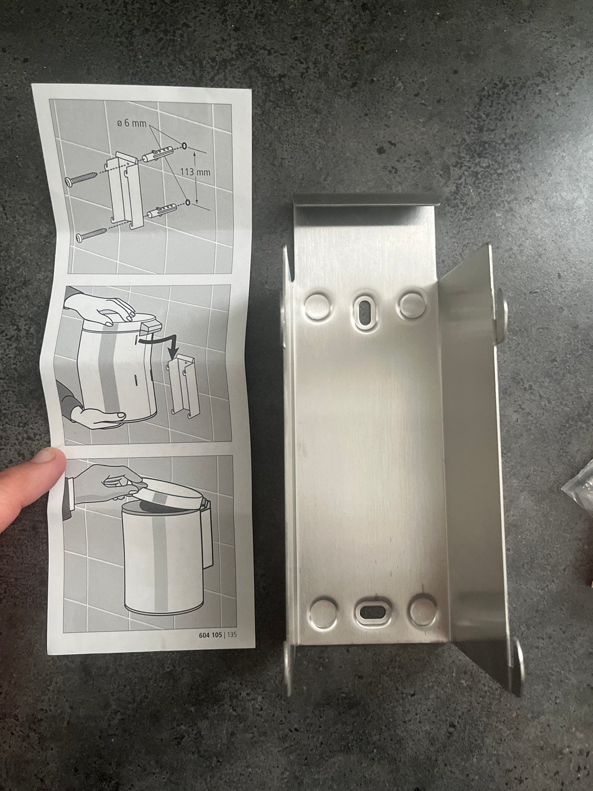 Brabantia wandhouder voor afvalemmer, nieuw, Overige typen, Ophalen of Verzenden, Zo goed als nieuw, Brabantia
