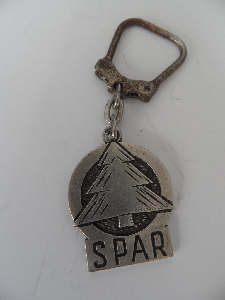 Spar kruidenierswinkel oude sleutelhanger, Verzenden, Gebruikt, Gebruiksvoorwerp