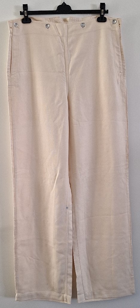 WO2 Duits  Kriegsmarine Witte Zomer Klapphose Deckhose Broek, Ophalen of Verzenden, Marine, Duitsland, Kleding of Schoenen