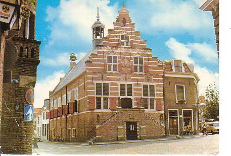 Ansichtkaart	Oudewater	Stadhuis	met ooievaarsnest, Verzenden, 1960 tot 1980, Gelopen, Utrecht