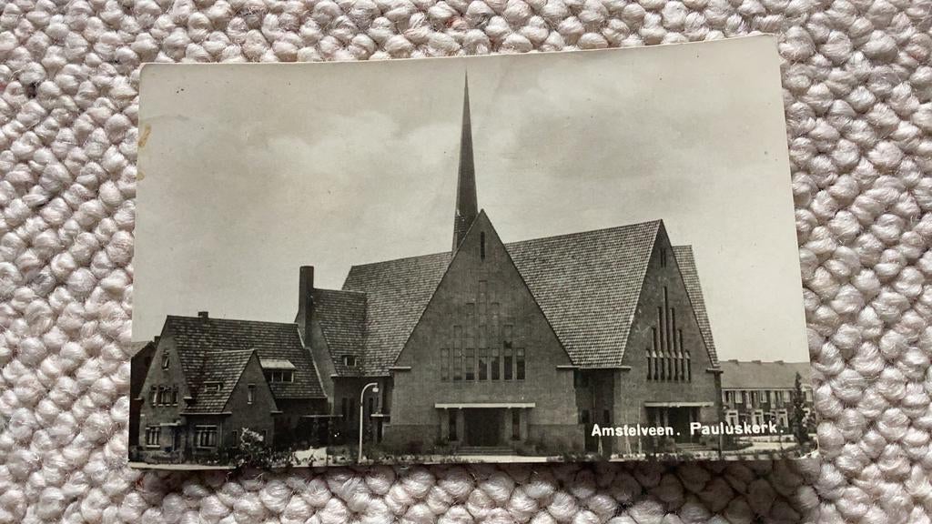 Ansichtkaart Amstelveen Pauluskerk 1940. 936, Ophalen of Verzenden, 1940 tot 1960, Gelopen, Noord-Holland