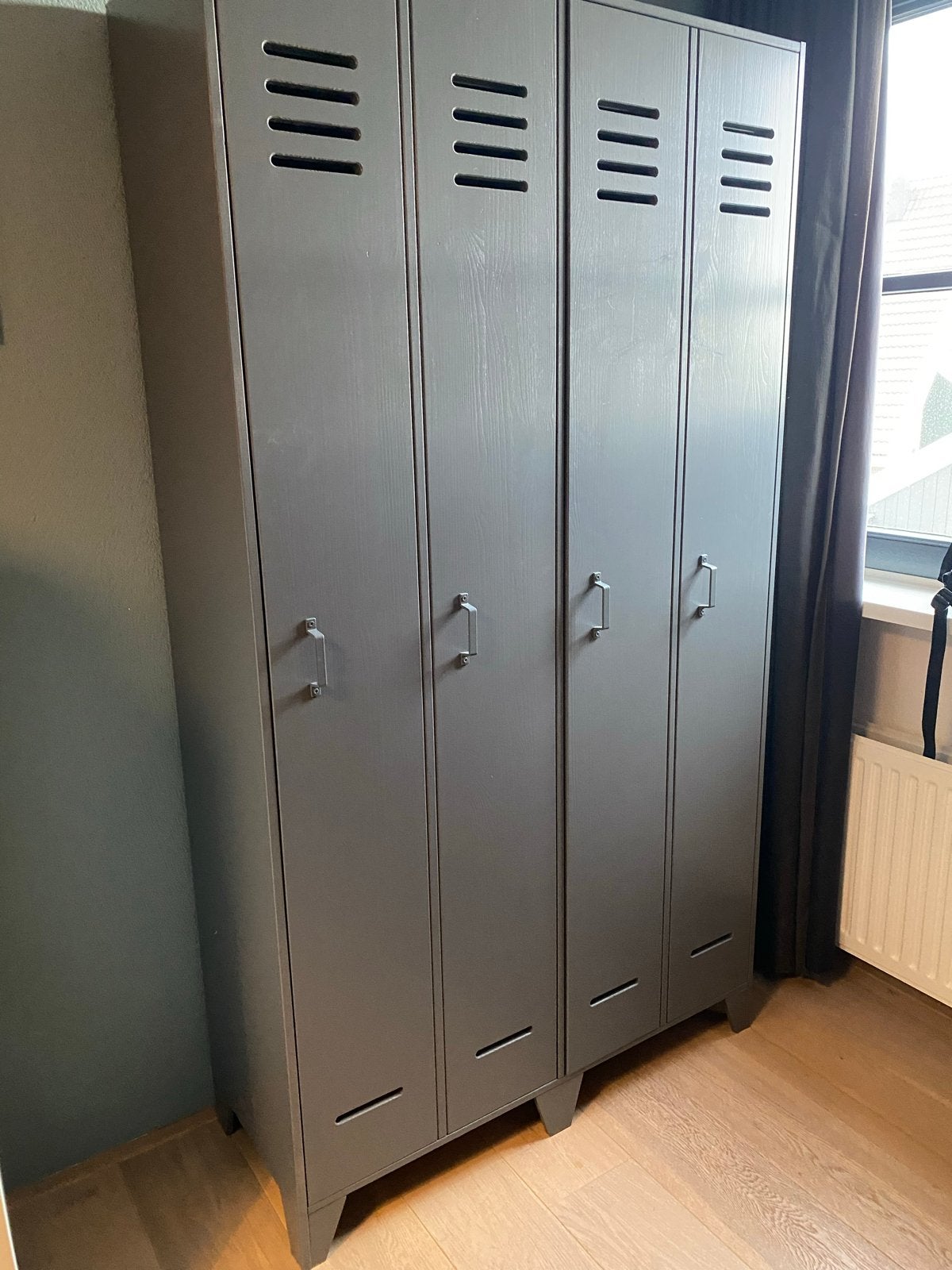 Houten locker kledingkast - 102x40x187 cm, Huis en Inrichting, Kasten | Kledingkasten, Ophalen, Gebruikt, 100 tot 150 cm, 150 tot 200 cm