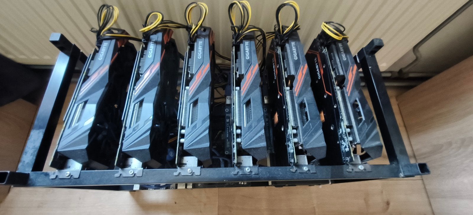 6 mining rigs RX 580 Vega56 etc 44 kaarten totaal, Computers en Software, Videokaarten, Gebruikt, AMD, GDDR6, PCI-Express 4