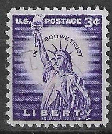 USA 1954 - Yvert 581 - Vrijheidsbeeld - 3 c. (ST), Verzenden, Gestempeld, Noord-Amerika