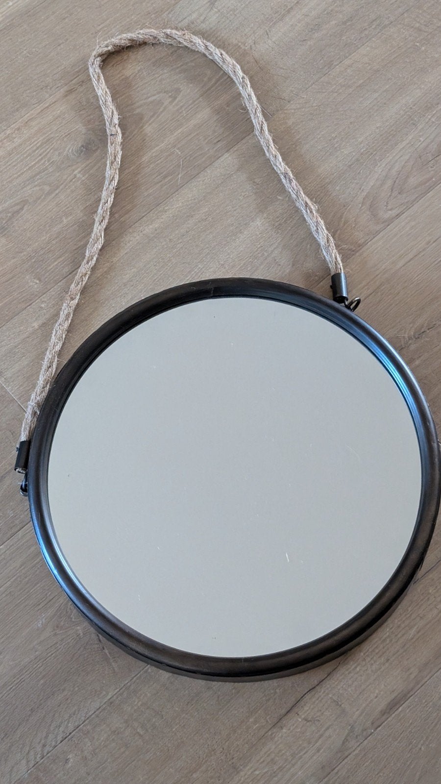 Ronde hangspiegel roest bruin staal 40 cm, Ophalen, Minder dan 50 cm, Rond, Zo goed als nieuw