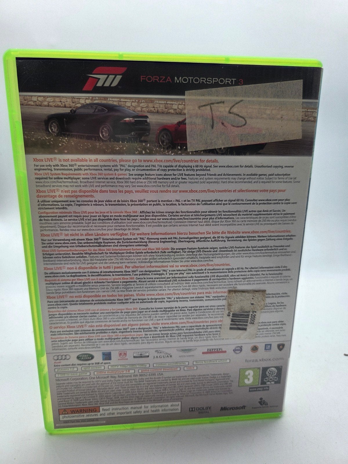 Forza Motorsport 3 - Xbox 360 - Racegame, Online, Gebruikt, 1 speler, Racen en Vliegen
