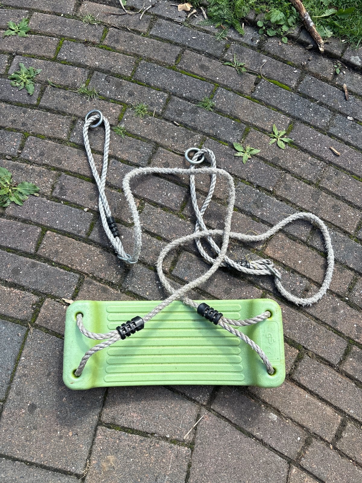 Groen schommelzitje met touwen, Ophalen, Gebruikt, Schommel