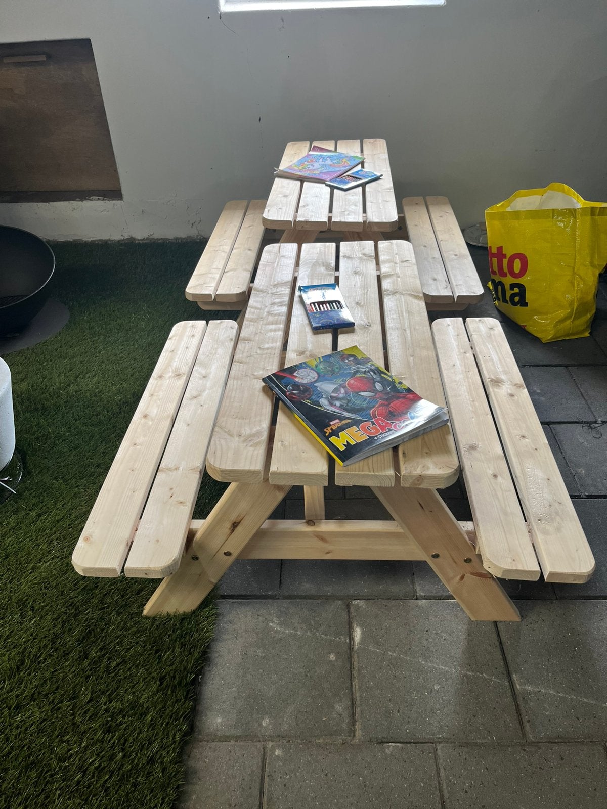 MOET WEG! Kinder picknick set Nu €40 per stuk, Tuin en Terras, Ophalen, Zo goed als nieuw, Rechthoekig, Overige materialen