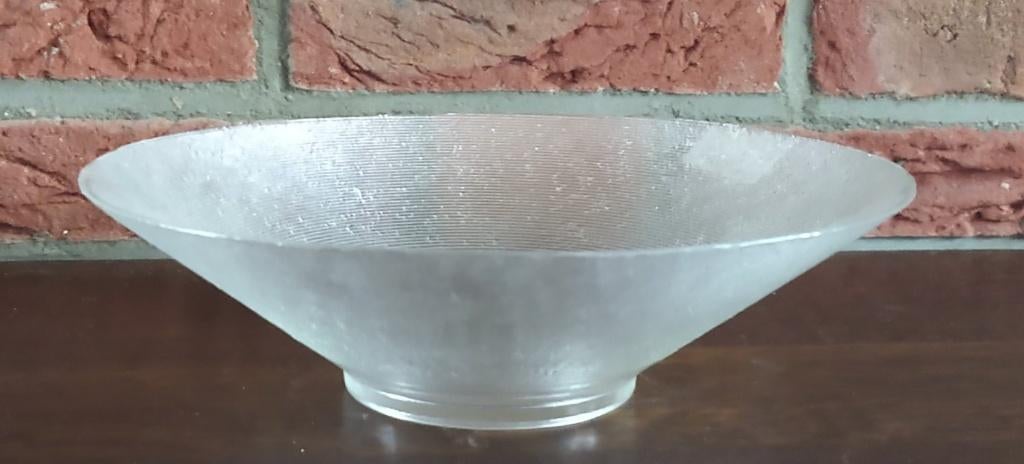 grote zeer fijn geringde glas schaal, volgnr 33, Schaal, Rond, Ophalen of Verzenden, Glas
