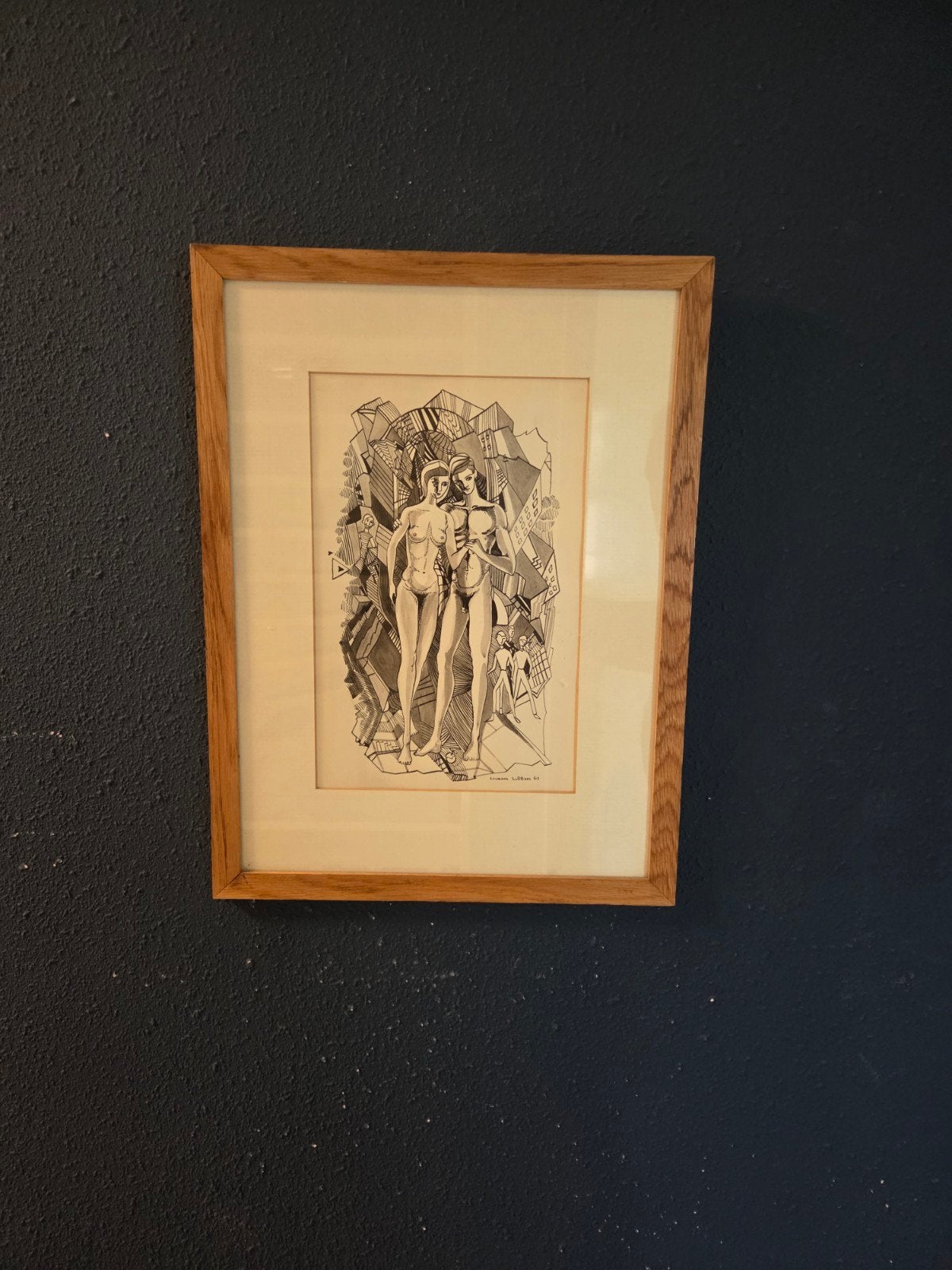 Originele inkttekening Lourens Lubbers (1962) - Adam & Eva, Ophalen