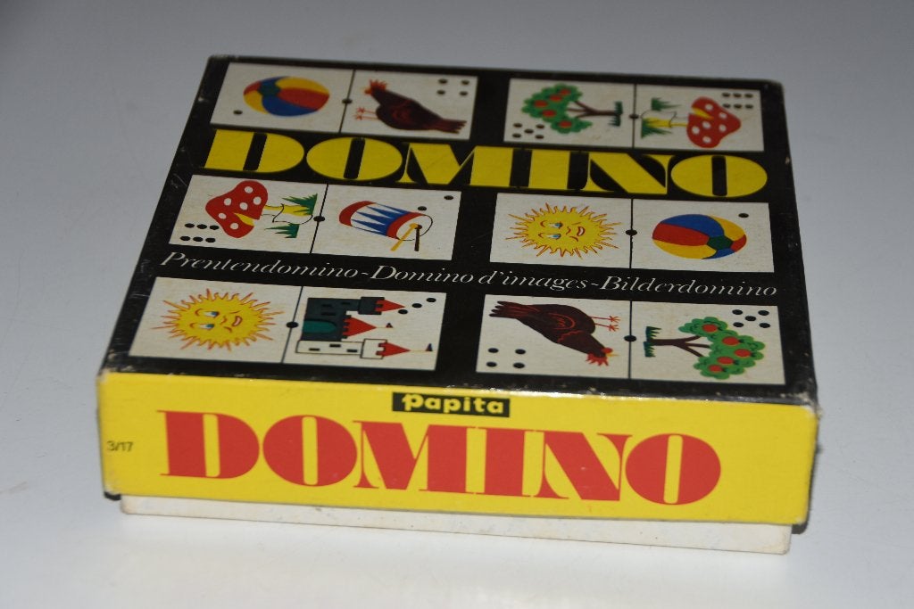 Retro vintage Domino spel Papita Prentendomino, Verzenden