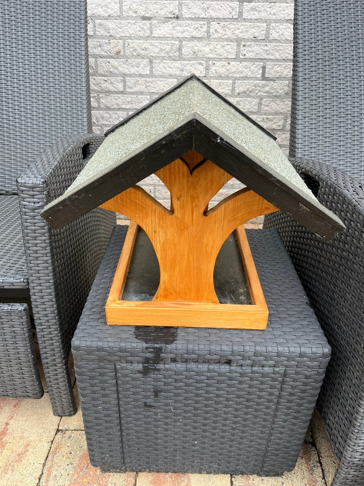 Mooi houten vogel voederhuisje, Tuin en Terras, Vogelhuisjes en Vogelbaden, Ophalen of Verzenden, Nieuw
