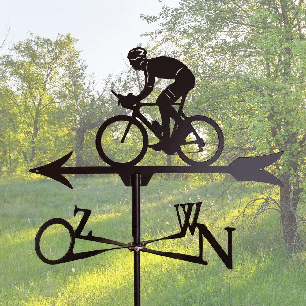RVS Windwijzers Fietser - Unieke blikvanger voor tuin of dak, Ophalen of Verzenden, Nieuw