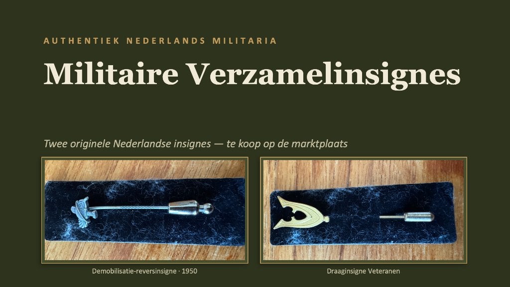 TWEE militair spelden 1950, Onbekend, Ophalen of Verzenden, Zo goed als nieuw, Landmacht