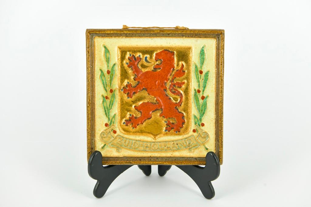 ANTIEKE CLOISONNE TEGEL ZUID-HOLLAND PORSELYNE FLES, Antiek en Kunst, Antiek | Wandborden en Tegels, Ophalen of Verzenden