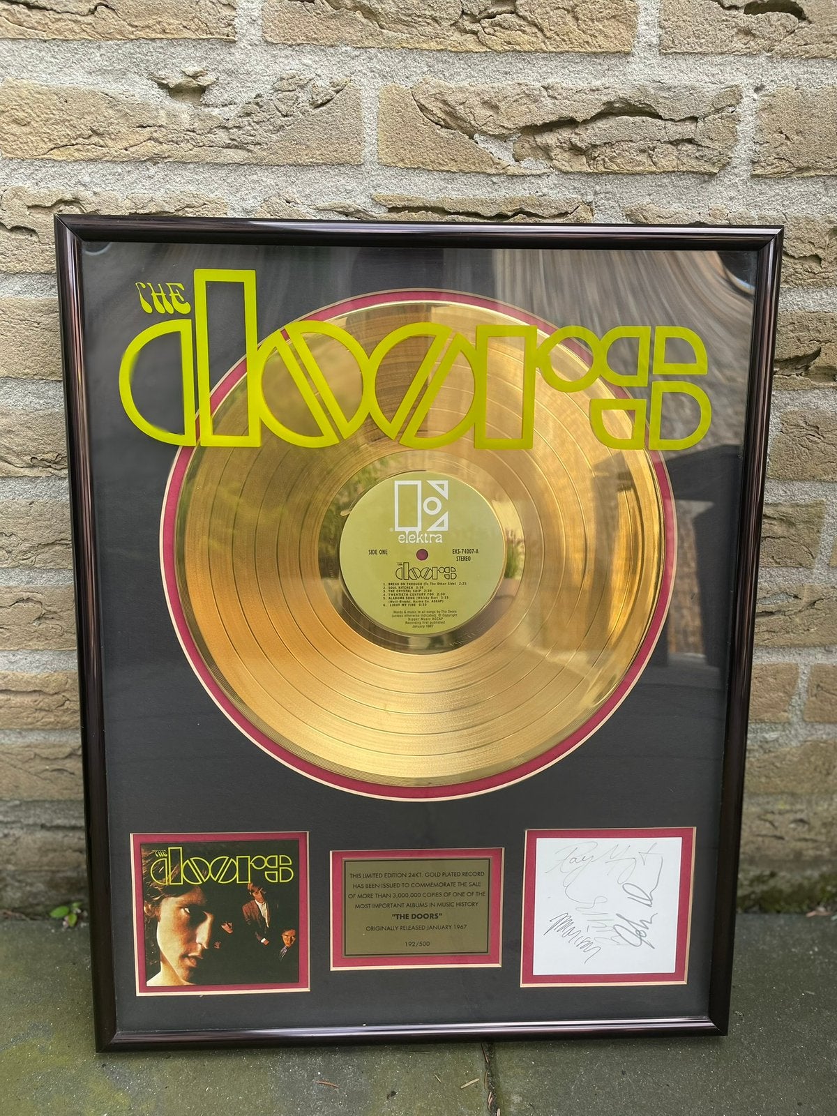 The Doors gouden plaat, Ophalen of Verzenden, Zo goed als nieuw, Cd of Plaat, Gesigneerd